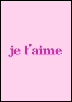 Plakat Je T'aime różowy