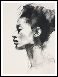 Plakat Profil Kobiety Szkic