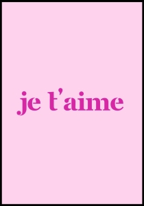 Plakat Je T'aime różowy