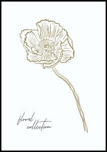 Plakat Line Art Flora
