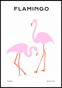 Plakat Flamingo Duo