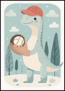 Plakat Dino Baseball